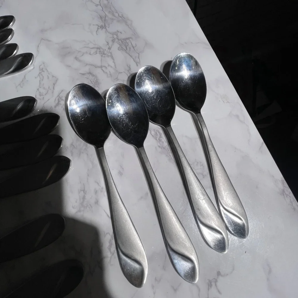 Towle Stainless Steel Flatware Teardrop Tip Mixed Set Knives Forks Spoons